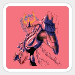 ikki the phoenix in saint seiya ecopop anime art Sticker